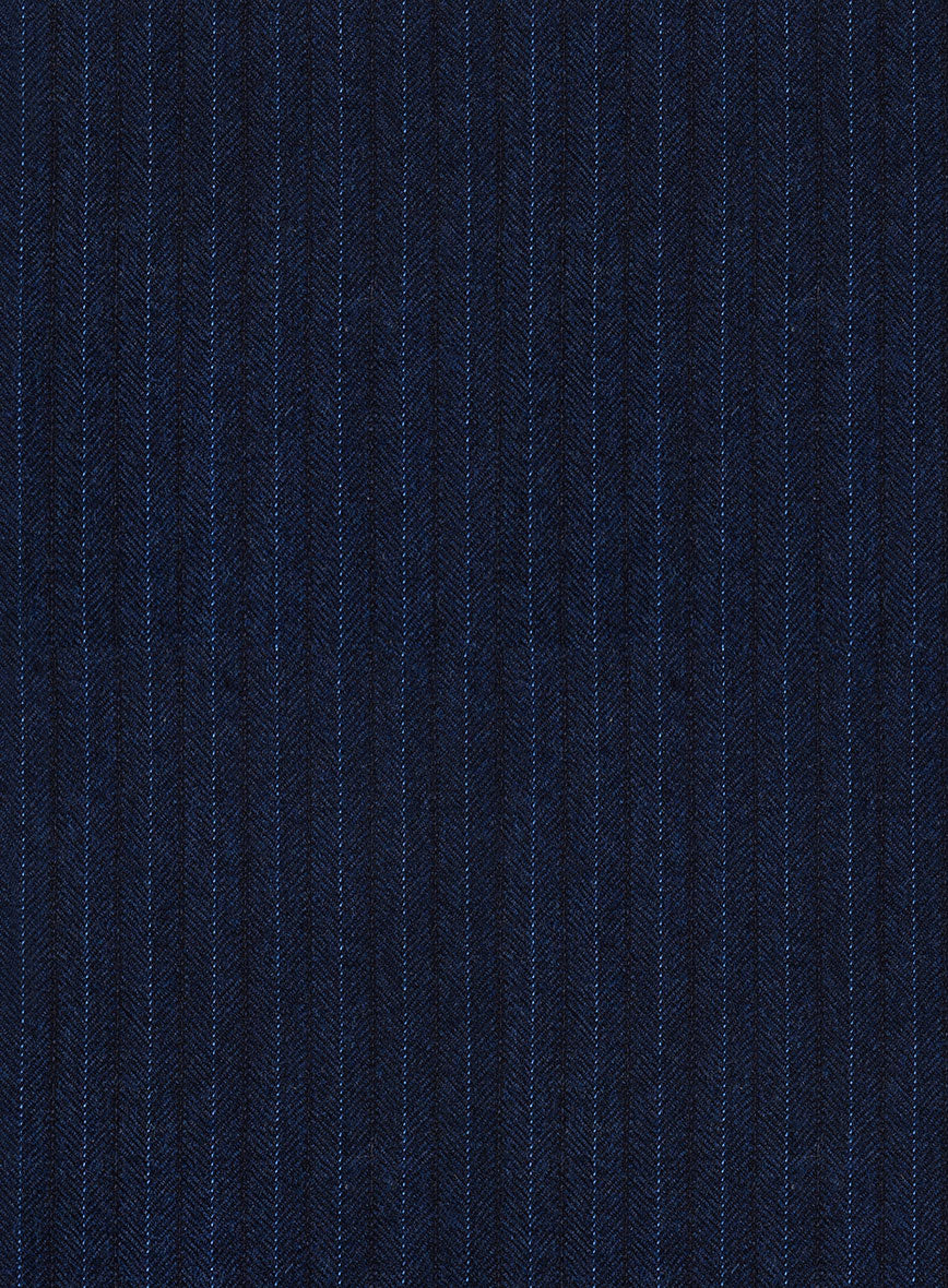 Scabal Sapphire Pinstripe Blue Wool Suit - StudioSuits