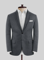 Scabal Sapphire Pinstripe Gray Wool Jacket - StudioSuits