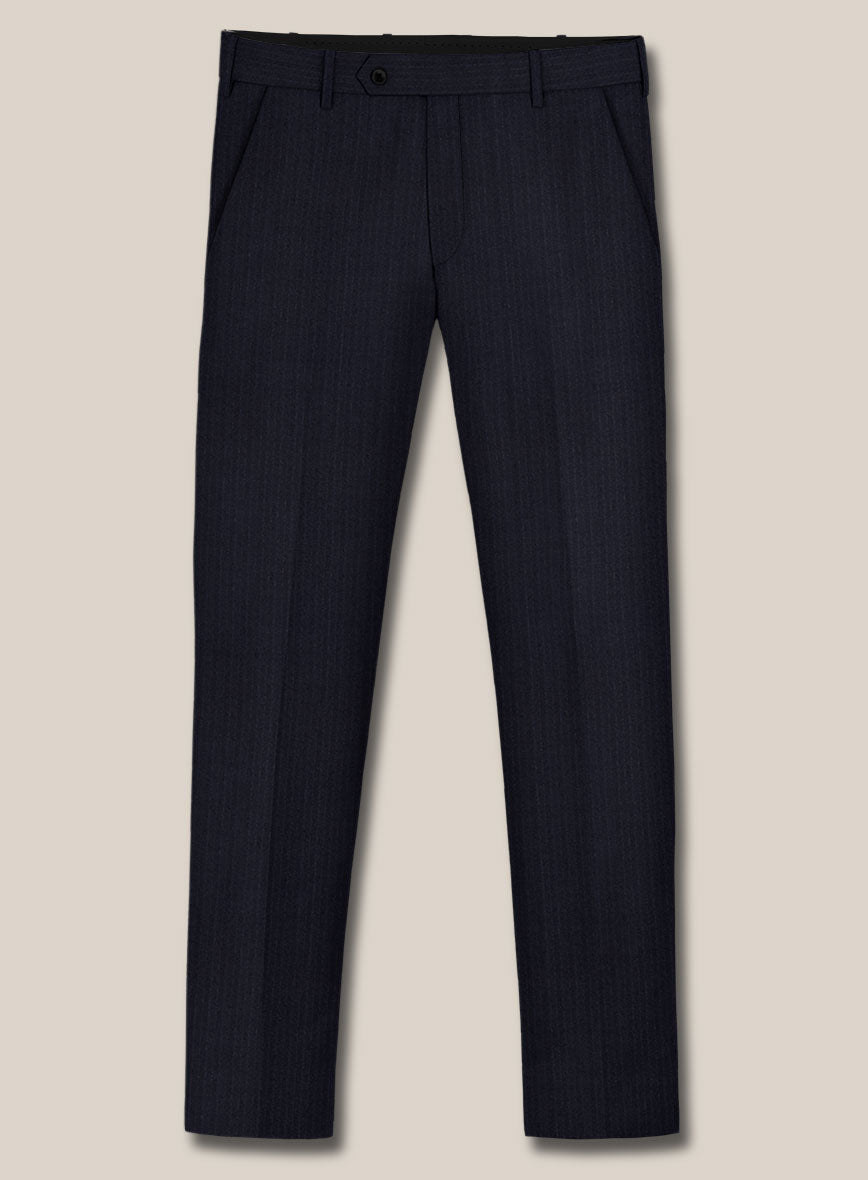 Scabal Sapphire Pinstripe Navy Wool Suit - StudioSuits