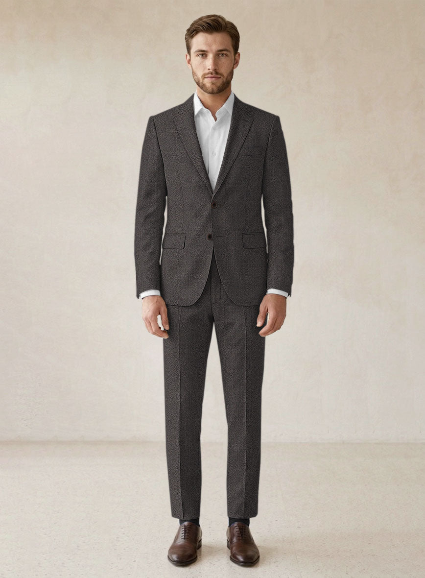 Scabal Sauri Brown Wool Suit - StudioSuits