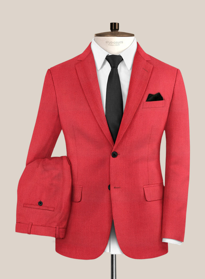 Scabal Scarlet Red Wool Suit – StudioSuits