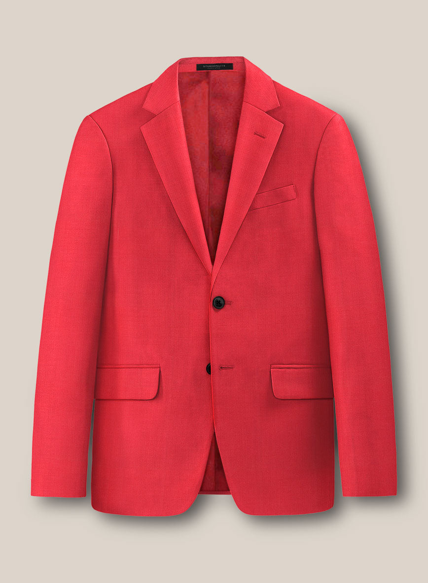 Scabal Scarlet Red Wool Suit - StudioSuits