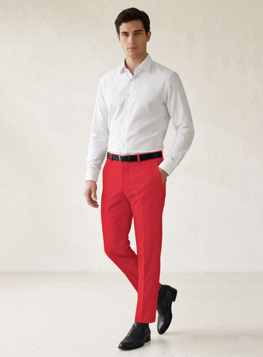 Scabal Scarlet Red Wool Suit - StudioSuits