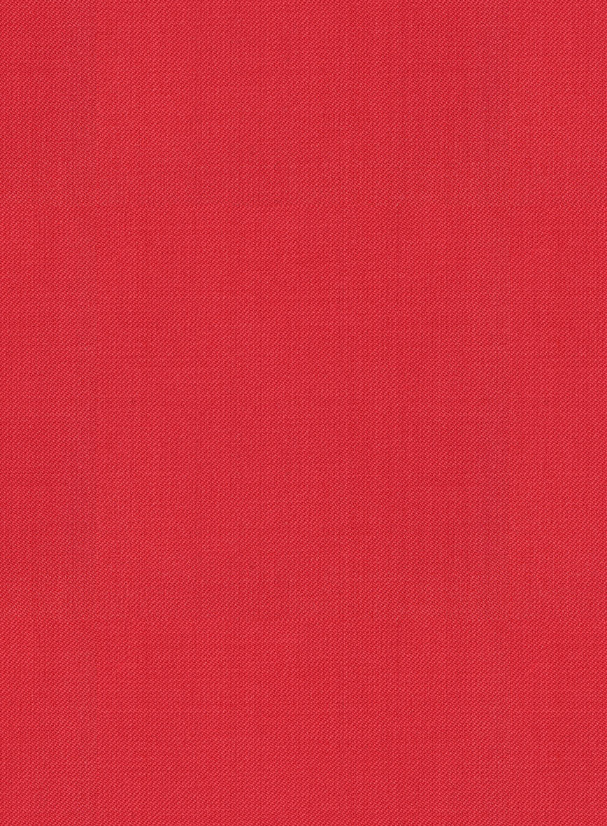 Scabal Scarlet Red Wool Pants - StudioSuits