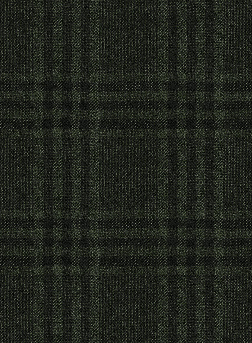Scabal Seaweed Green Checks Wool Jacket - StudioSuits