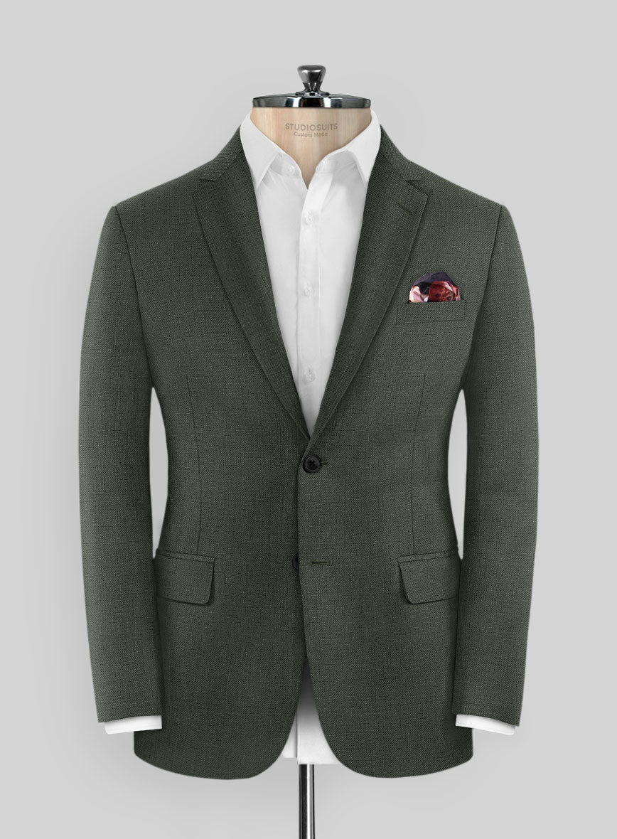 Scabal Seaweed Green Wool Jacket - StudioSuits