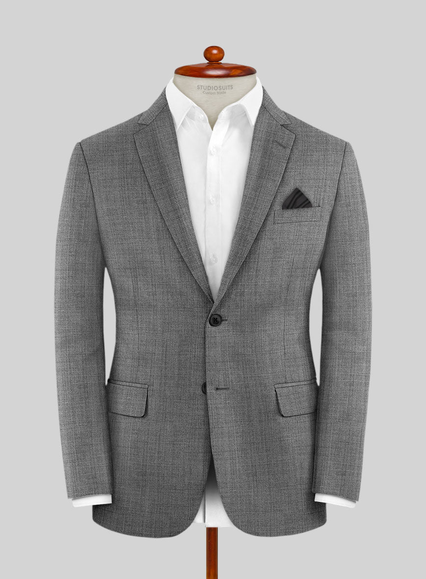 Scabal Segudo Twill Gray Wool Jacket - StudioSuits
