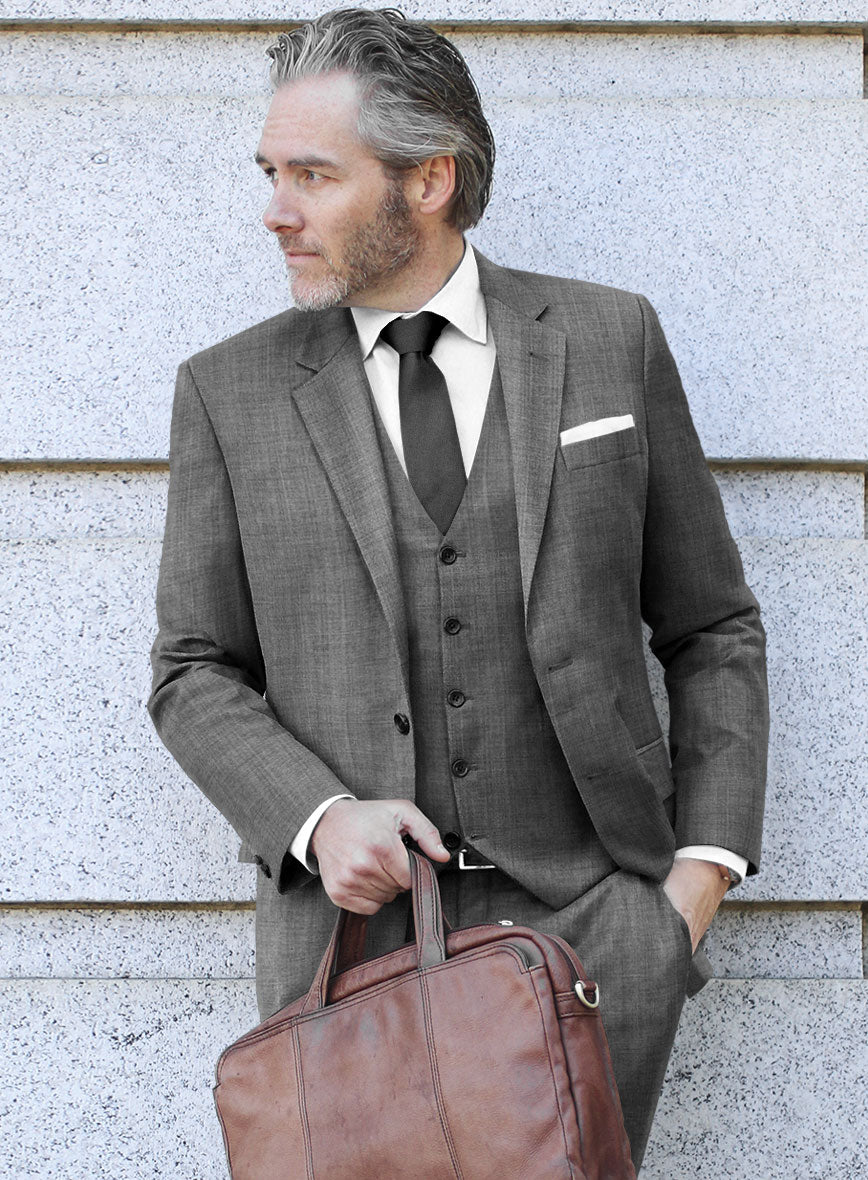 Scabal Segudo Twill Gray Wool Jacket - StudioSuits