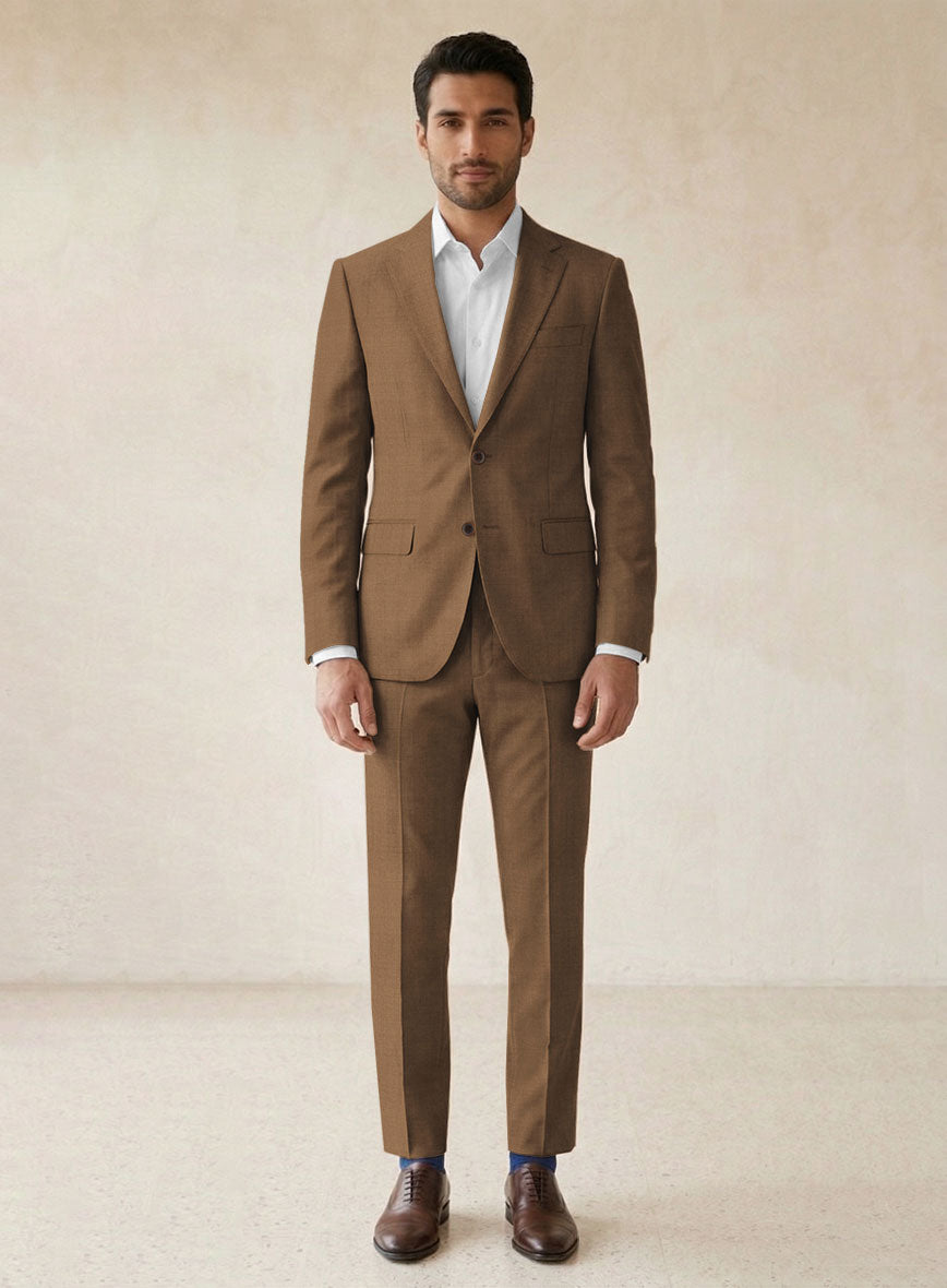 Scabal Sepia Brown Wool Suit - StudioSuits