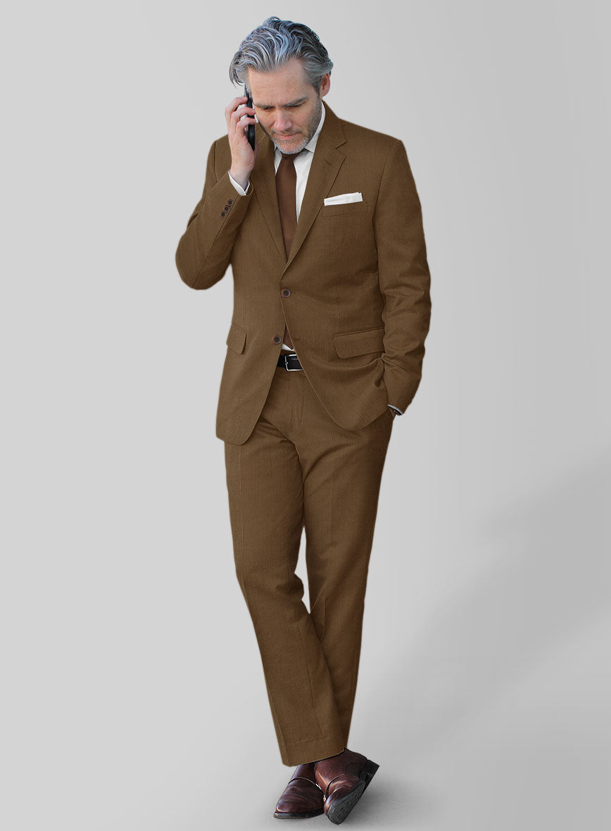 Scabal Sepia Brown Wool Suit - StudioSuits