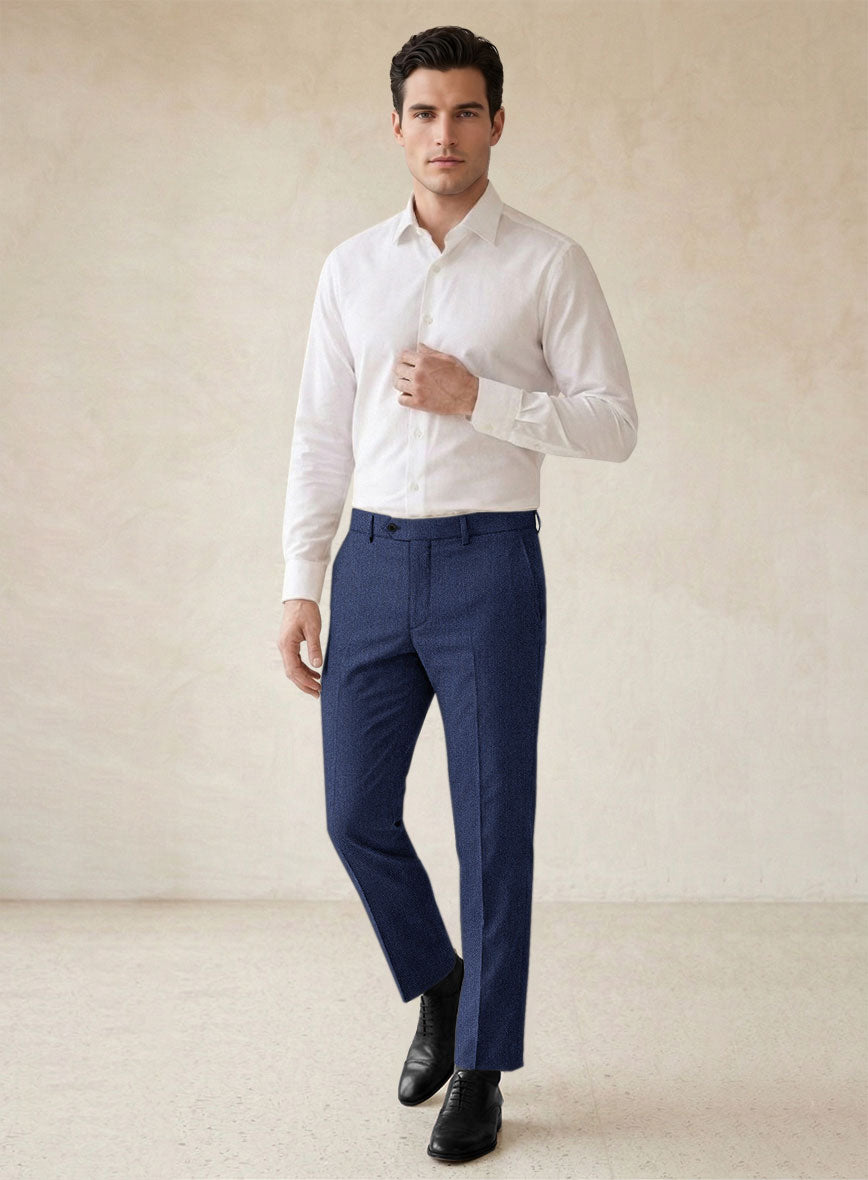 Scabal Siano Herringbone Blue Wool Suit - StudioSuits