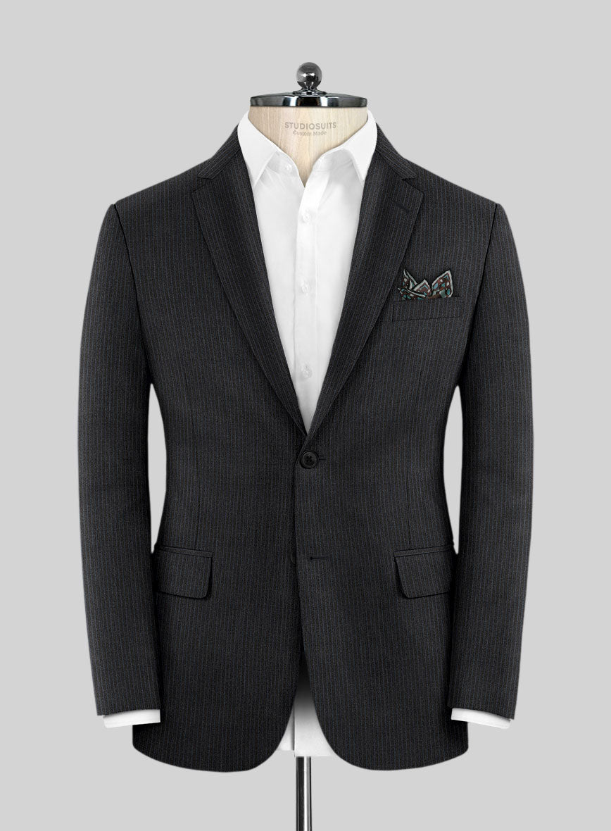 Scabal Sifro Stripe Gray Wool Jacket - StudioSuits