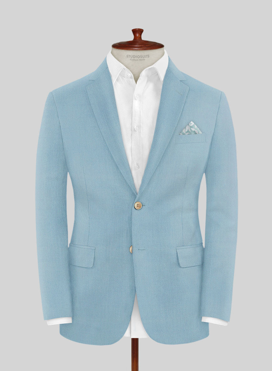 Scabal Sky Blue Wool Jacket - StudioSuits