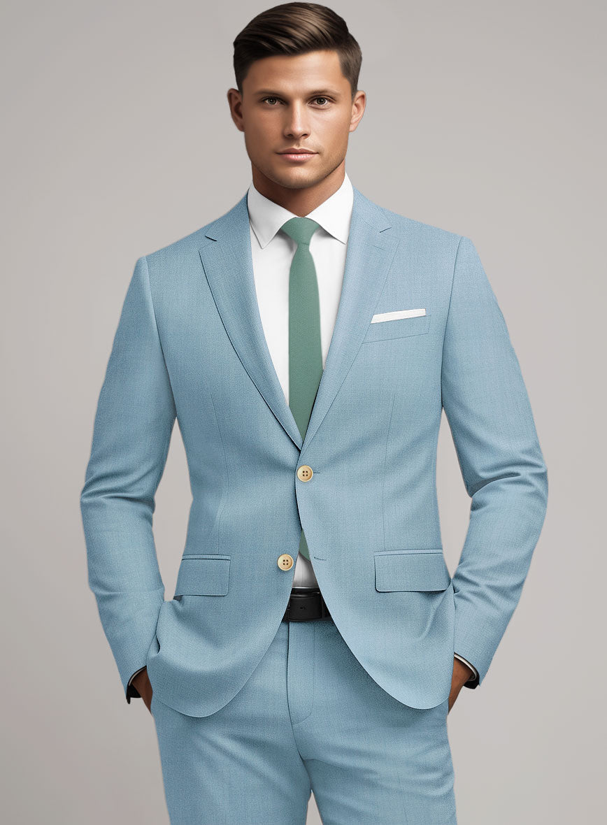 Scabal Sky Blue Wool Jacket - StudioSuits