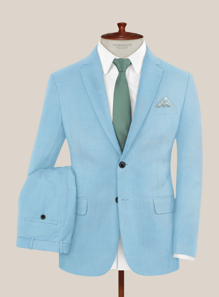 Scabal Sky Blue Wool Suit - StudioSuits