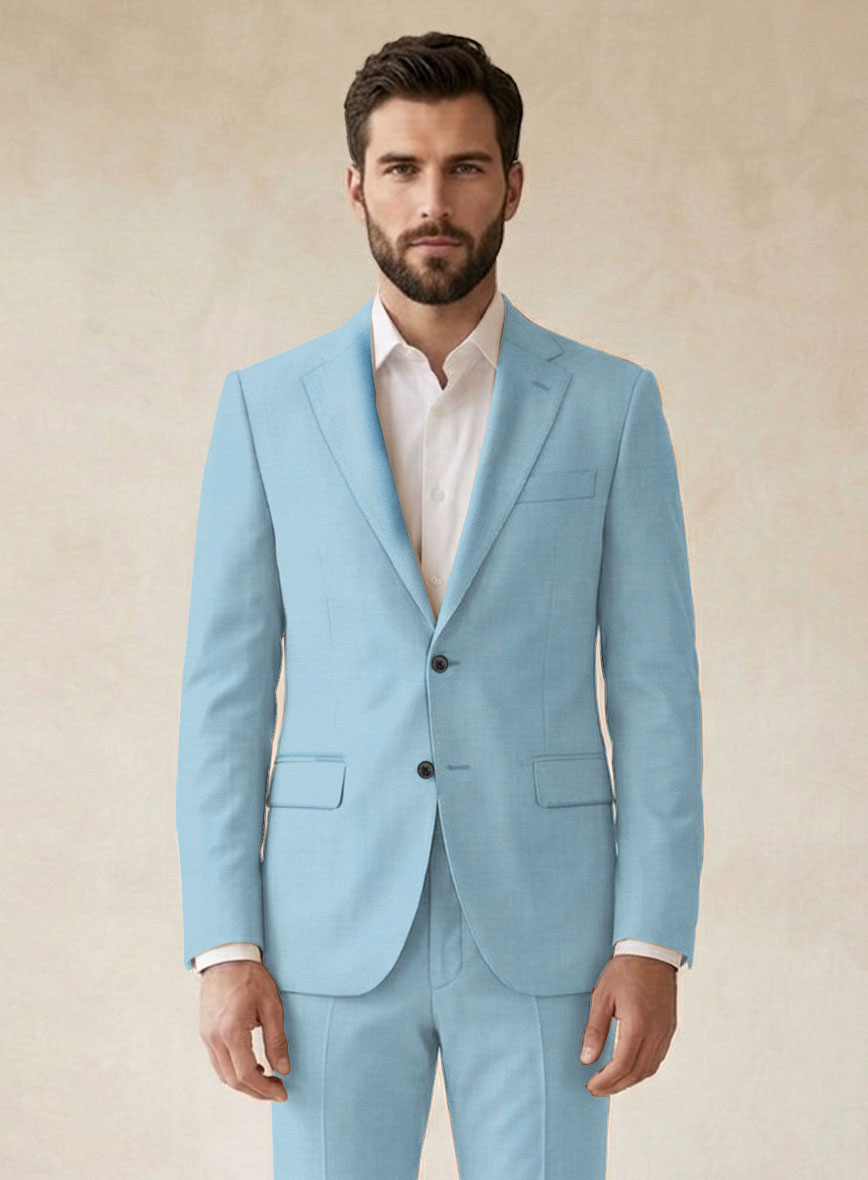 Scabal Sky Blue Wool Jacket - StudioSuits
