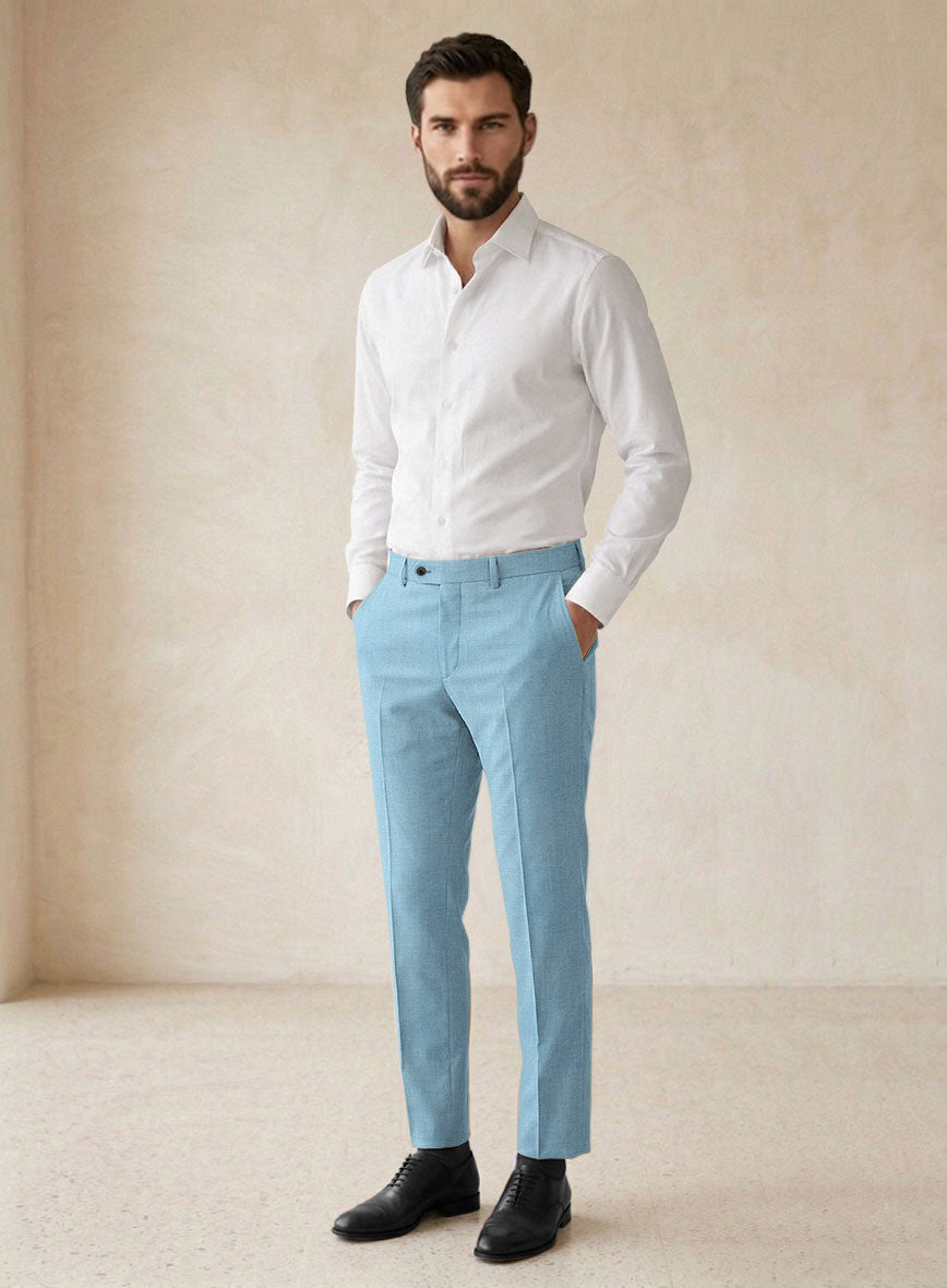 Scabal Sky Blue Wool Suit - StudioSuits