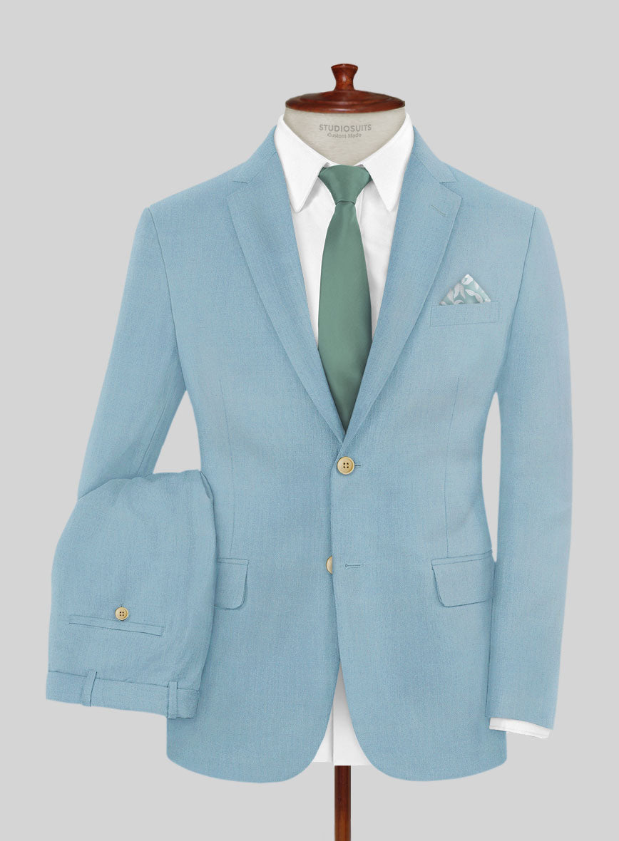 Scabal Sky Blue Wool Suit - StudioSuits