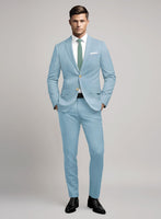 Scabal Sky Blue Wool Suit - StudioSuits