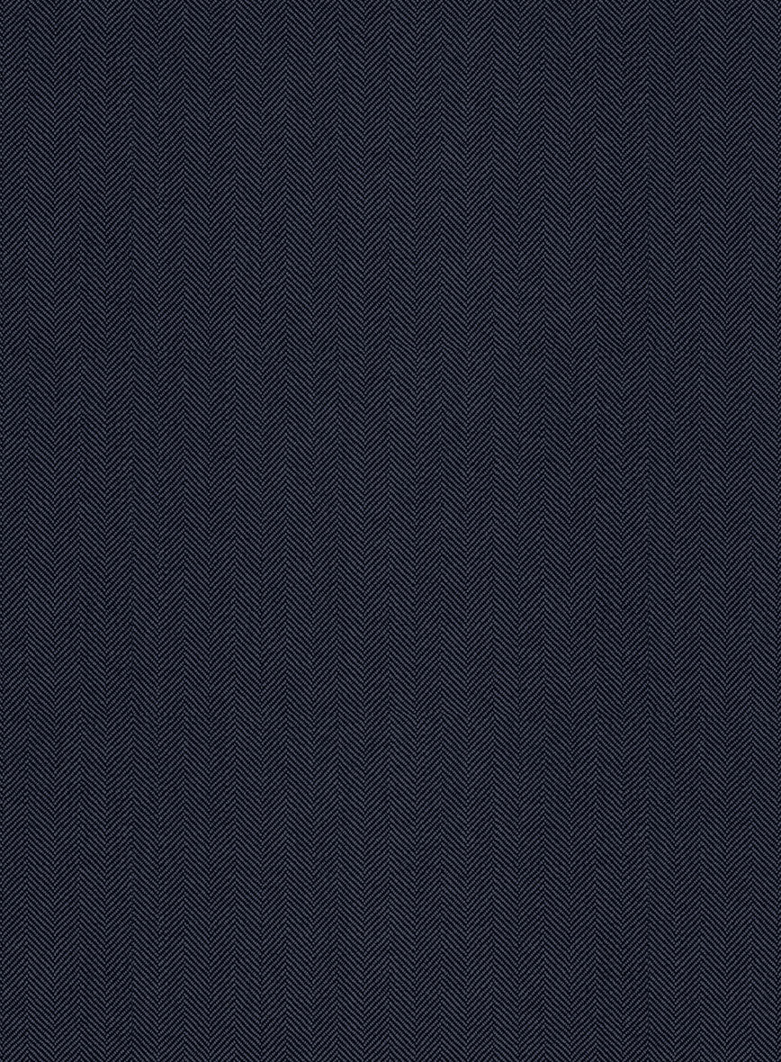 Scabal Somaz Herringbone Blue Wool Suit - StudioSuits