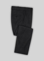 Scabal Sapphire Pinstripe Charcoal Wool Pants - StudioSuits