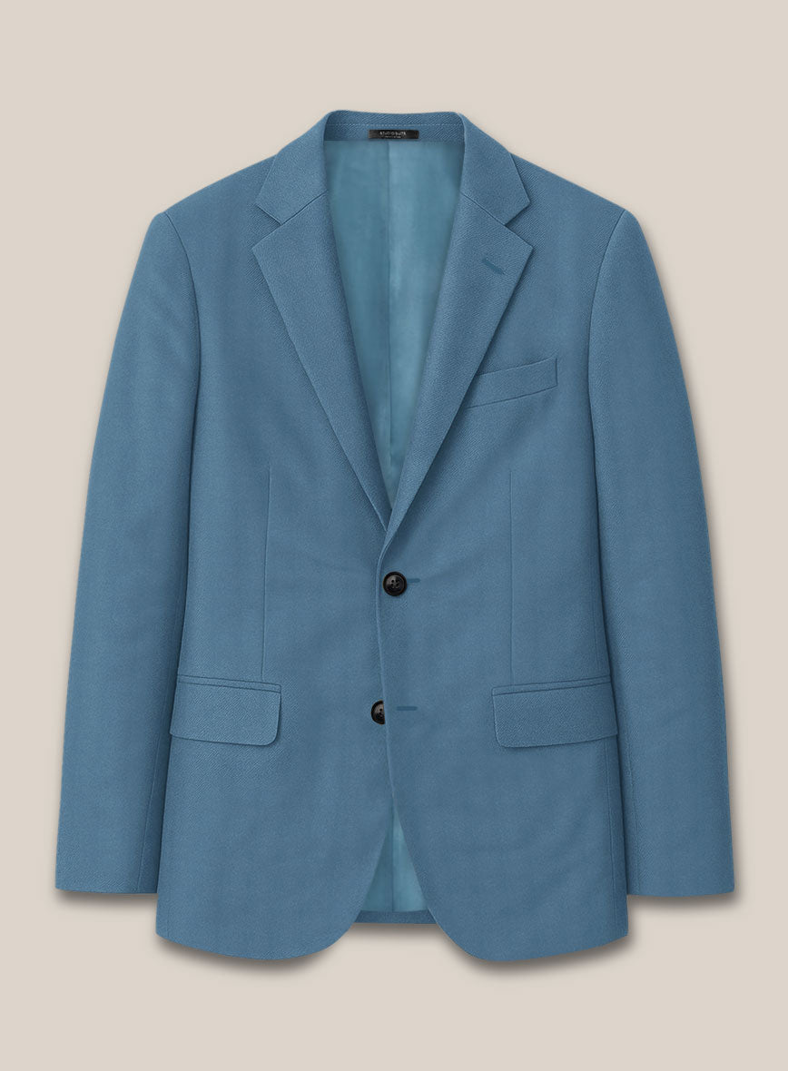 Scabal Steel Blue Wool Jacket - StudioSuits