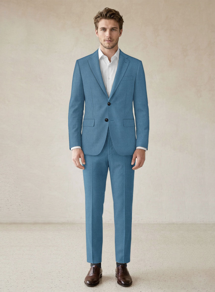 Scabal Steel Blue Wool Suit - StudioSuits