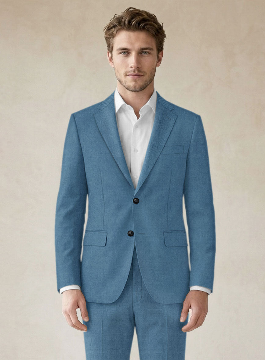 Scabal Steel Blue Wool Suit - StudioSuits