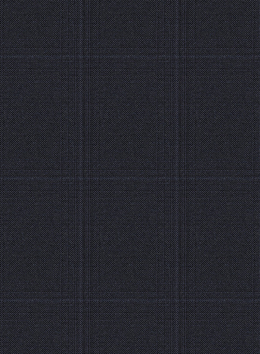 Scabal Sval Windowpane Blue Wool Jacket - StudioSuits