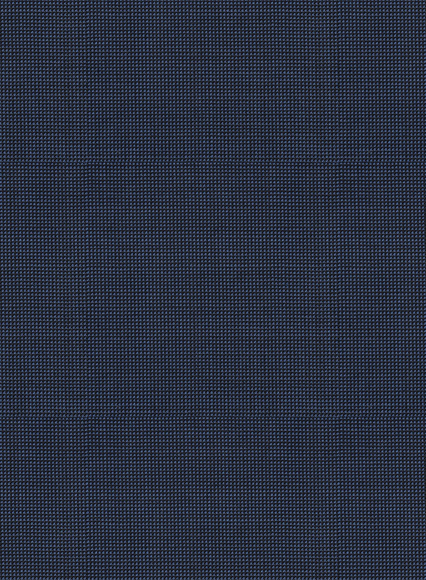 Scabal Tasar Pinhead Blue Wool Pants - StudioSuits