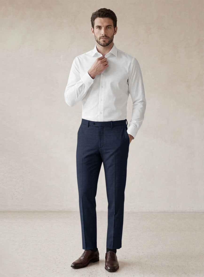 Scabal Tasar Pinhead Blue Wool Suit - StudioSuits