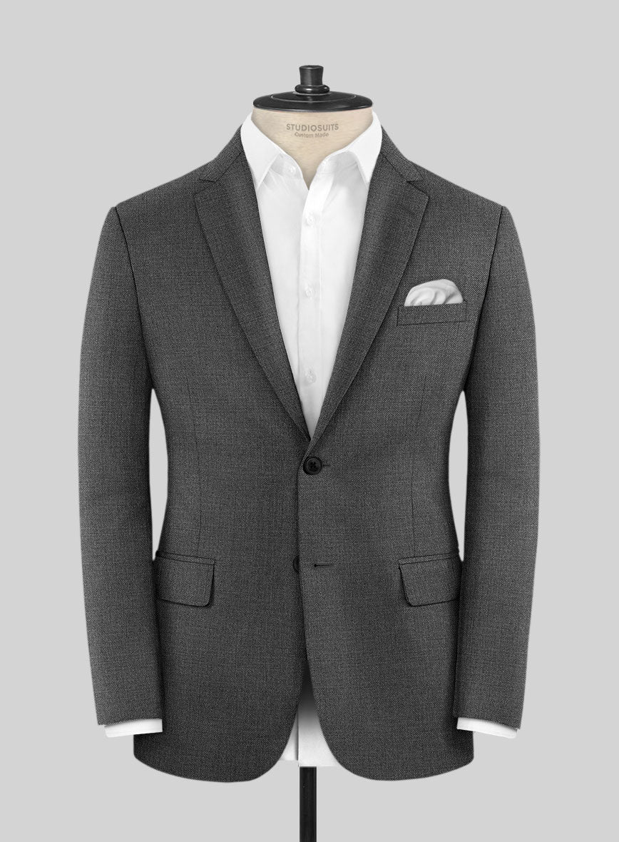 Scabal Tierra Twill Gray Wool Jacket - StudioSuits