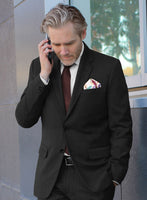 Scabal Tolno Black Wool Suit - StudioSuits