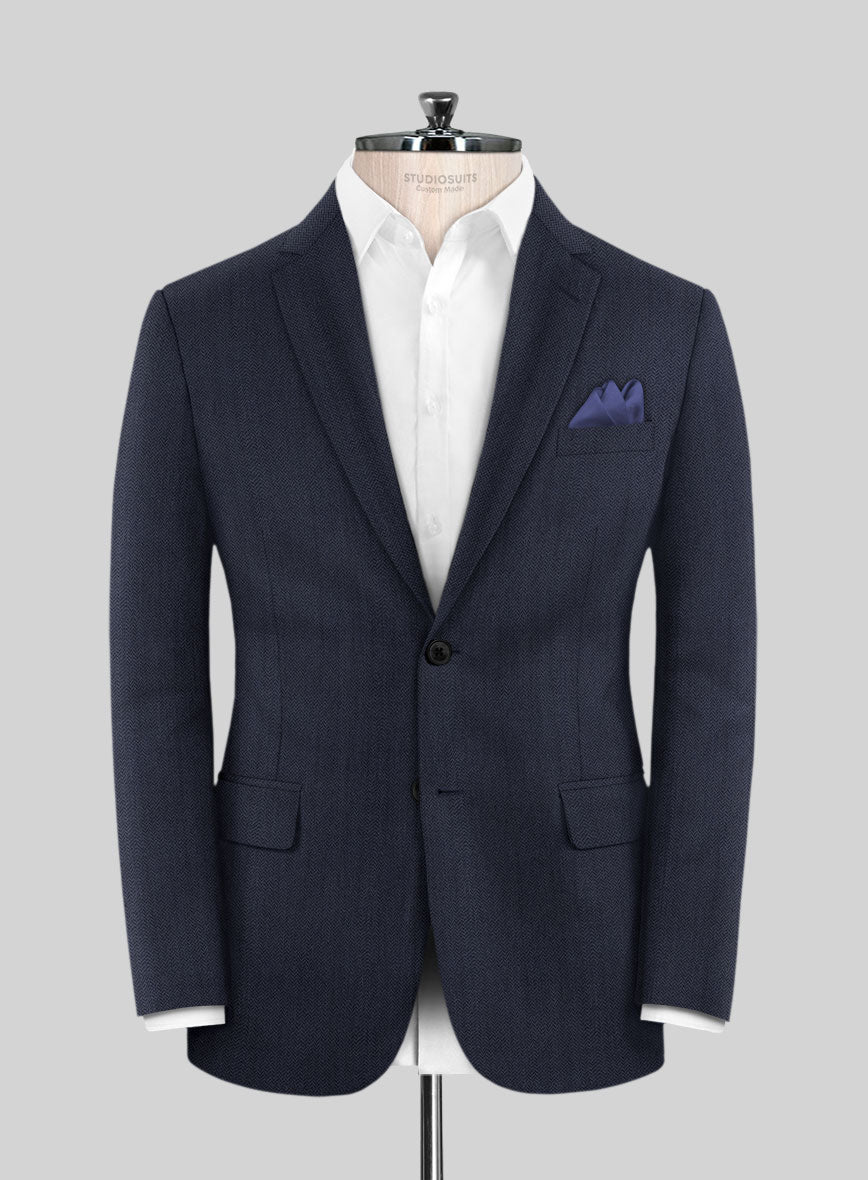 Scabal Tornado Abran Blue Wool Jacket - StudioSuits