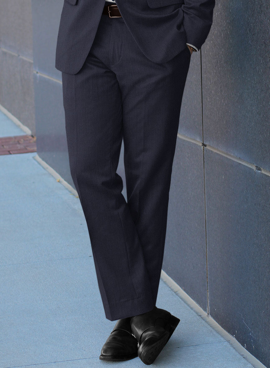 Scabal Tornado Blasi Blue Wool Pants - StudioSuits