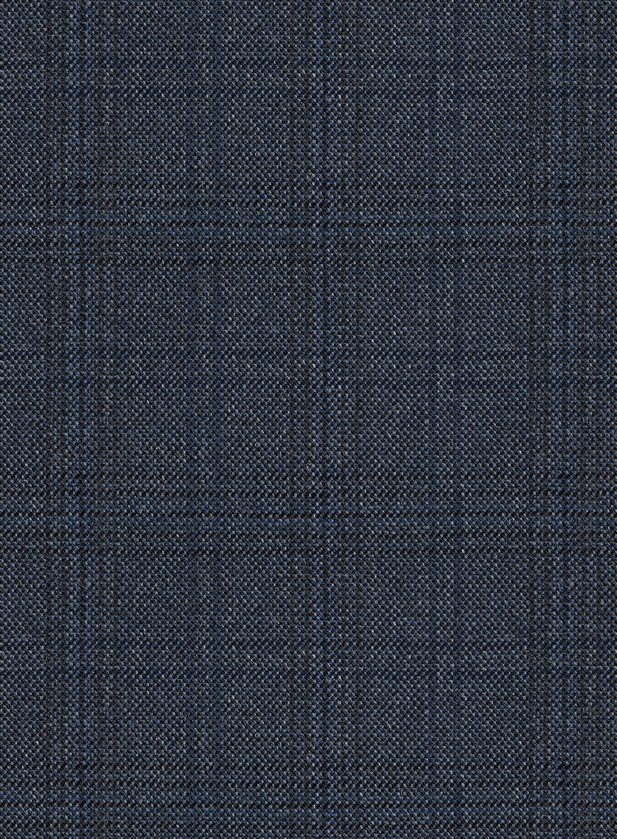 Scabal Tornado Checks Blue Wool Suit - StudioSuits
