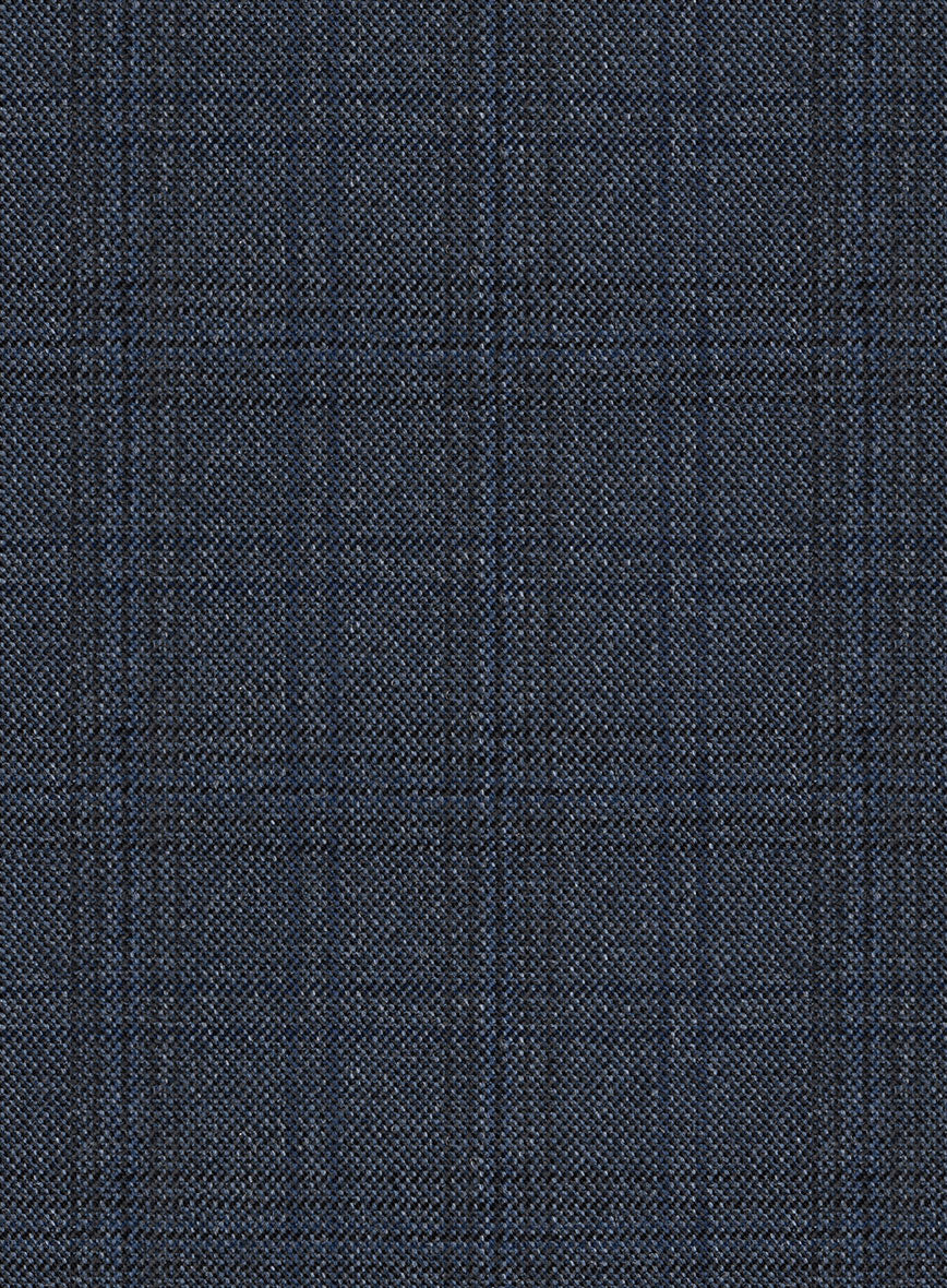 Scabal Tornado Checks Blue Wool Suit - StudioSuits