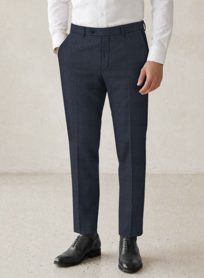 Scabal Tornado Checks Blue Wool Suit - StudioSuits