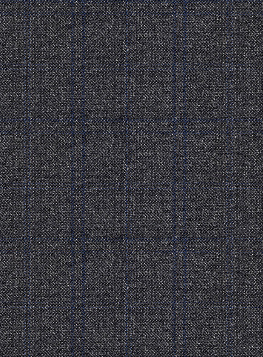 Scabal Tornado Checks Dark Gray Wool Jacket - StudioSuits