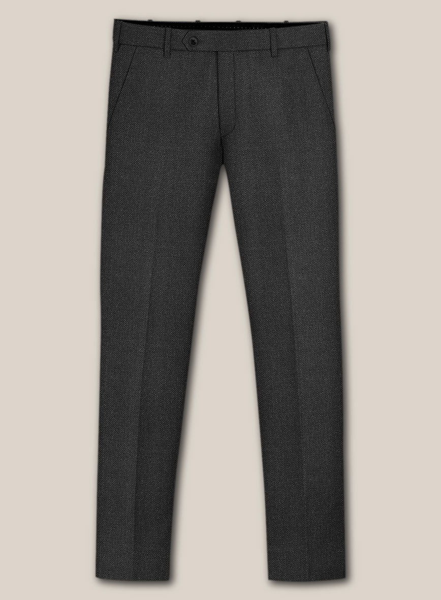 Scabal Tornado Gallo Charcoal Wool Pants - StudioSuits