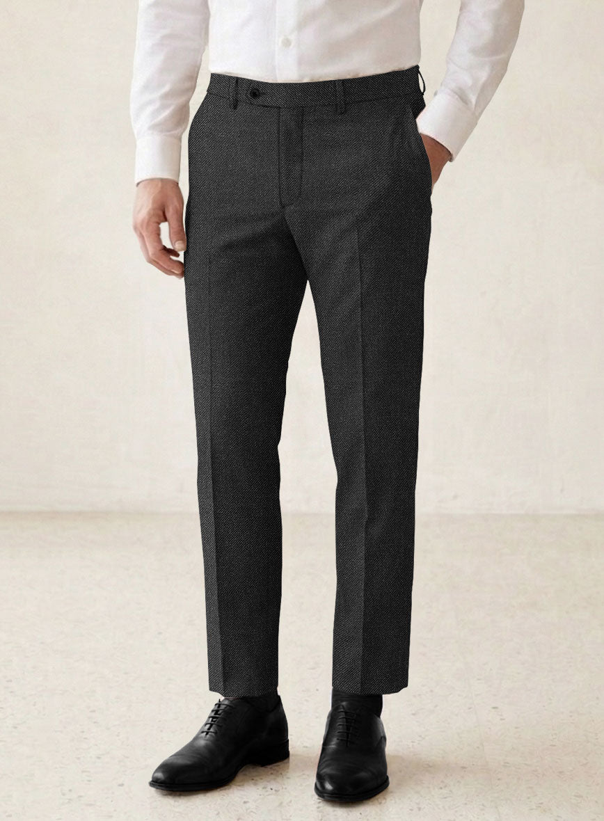 Scabal Tornado Gallo Charcoal Wool Pants - StudioSuits