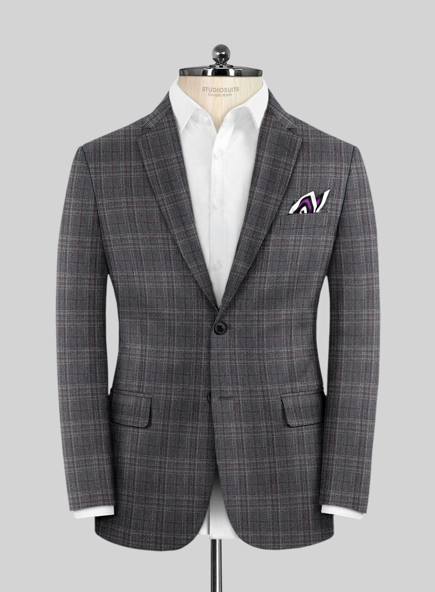 Scabal Tornado Glen Gray Wool Jacket - StudioSuits