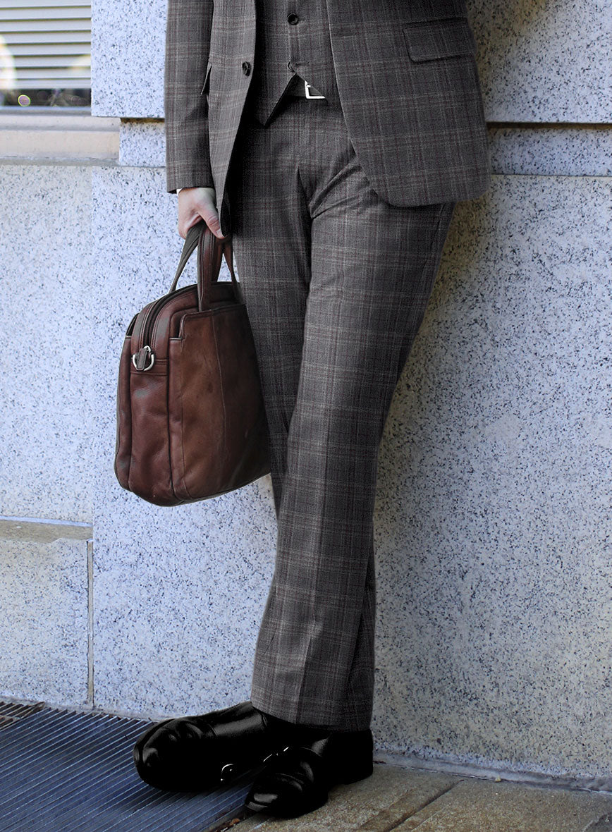 Scabal Tornado Glen Gray Wool Pants - StudioSuits
