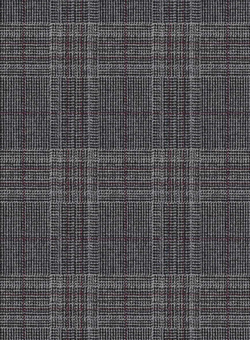 Scabal Tornado Glen Gray Wool Pants - StudioSuits