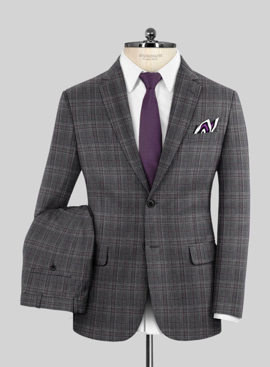 Scabal Tornado Glen Gray Wool Suit - StudioSuits