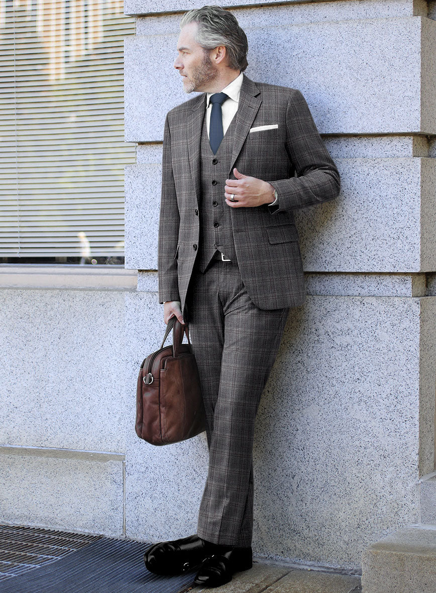 Scabal Tornado Glen Gray Wool Suit - StudioSuits