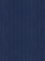 Scabal Tornado Herringbone Blue Wool Jacket - StudioSuits