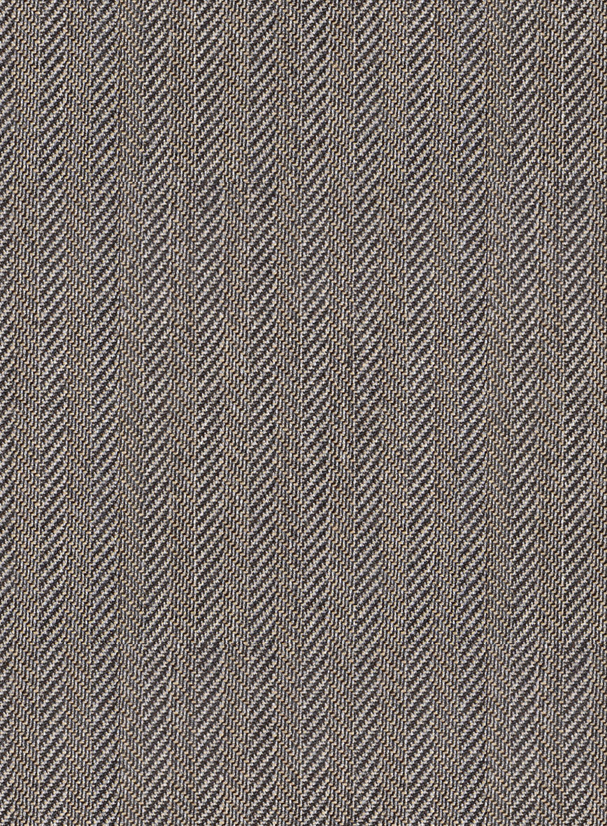 Scabal Tornado Herringbone Brown Wool Jacket - StudioSuits