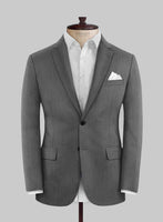 Scabal Tornado Herringbone Gray Wool Suit - StudioSuits
