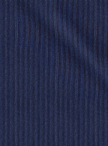 Scabal Tornado Herringbone Royal Blue Wool Jacket - StudioSuits